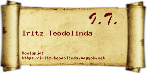 Iritz Teodolinda névjegykártya